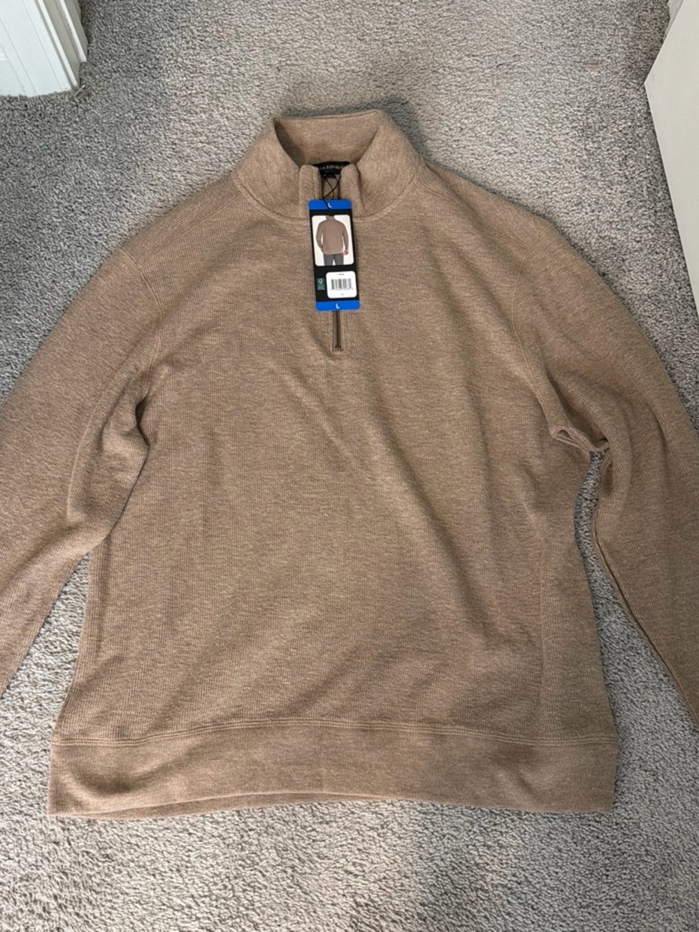 Banana Republic Men's Zip-Neck Sweater in Light Brown